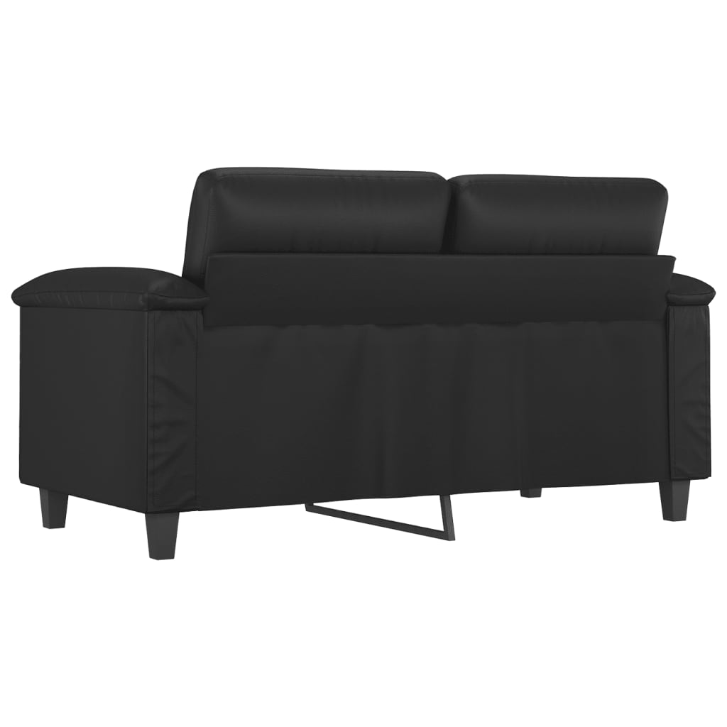 2-personers sofa 120 cm kunstlæder sort