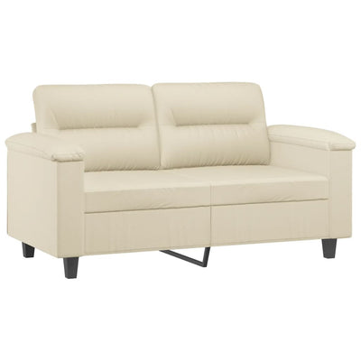 2-personers sofa 120 cm kunstlæder cremefarvet