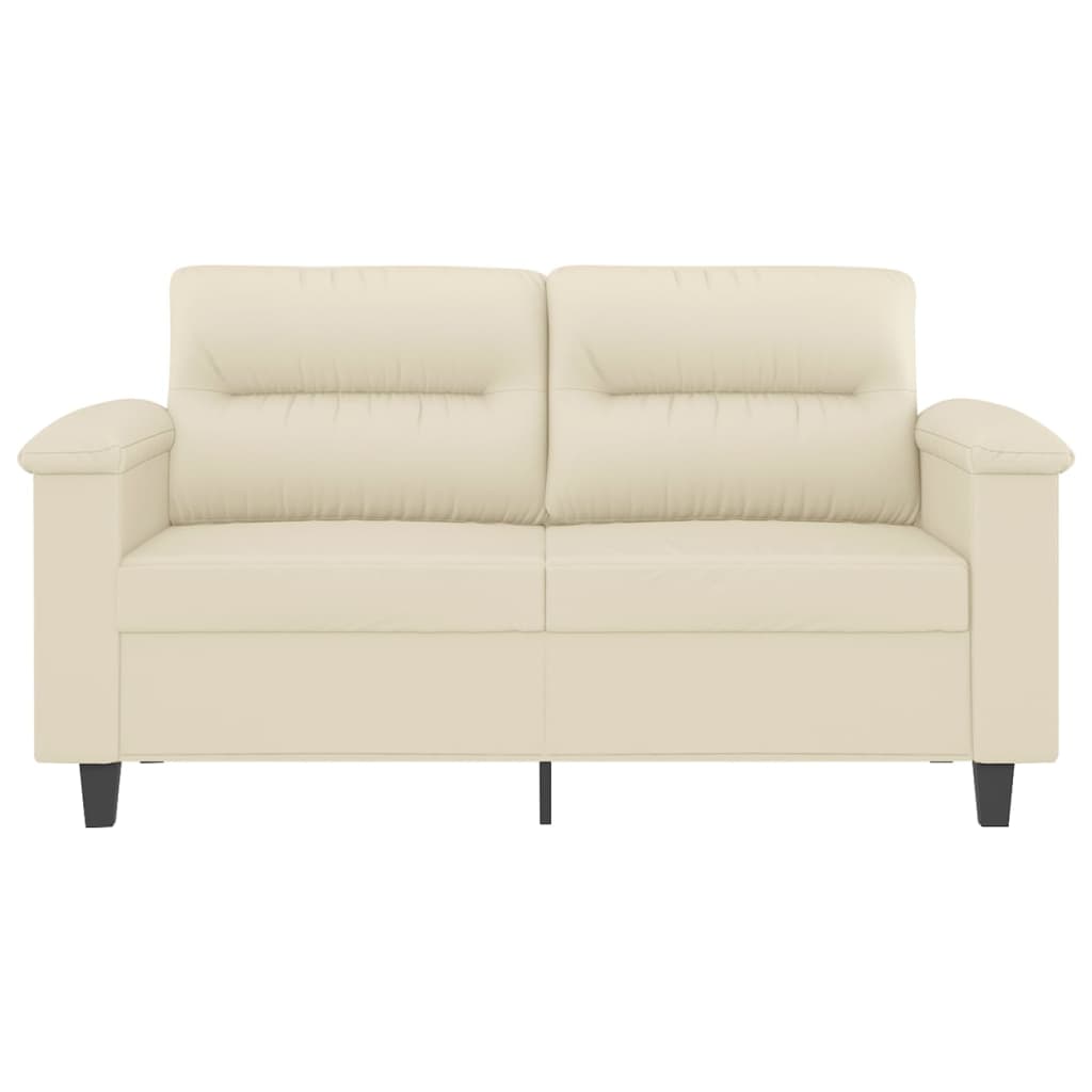 2-personers sofa 120 cm kunstlæder cremefarvet