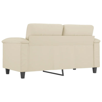 2-personers sofa 120 cm kunstlæder cremefarvet