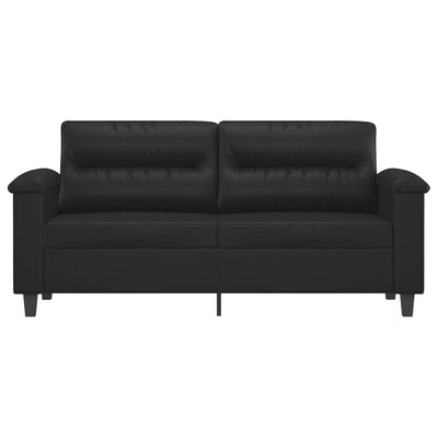 2-personers sofa 140 cm kunstlæder sort