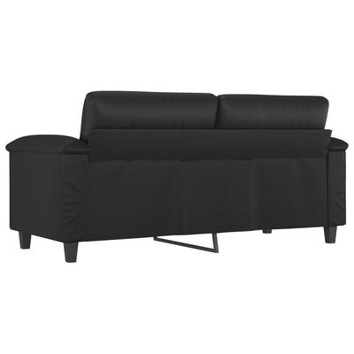 2-personers sofa 140 cm kunstlæder sort