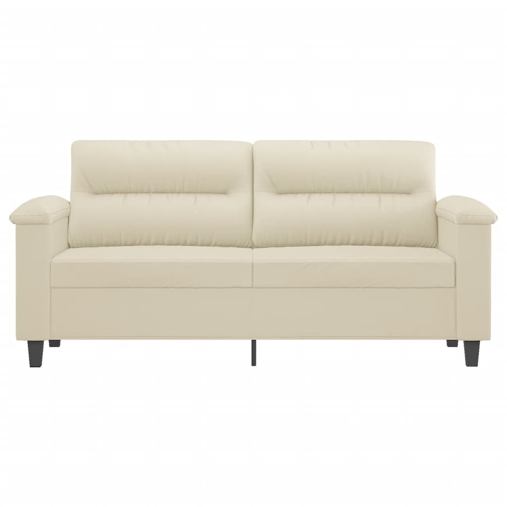 2-personers sofa 140 cm kunstlæder cremefarvet