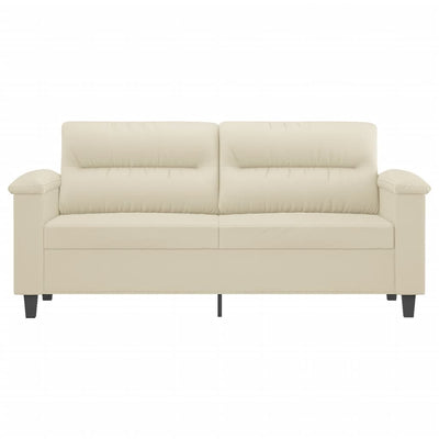 2-personers sofa 140 cm kunstlæder cremefarvet