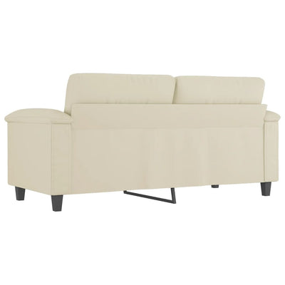 2-personers sofa 140 cm kunstlæder cremefarvet