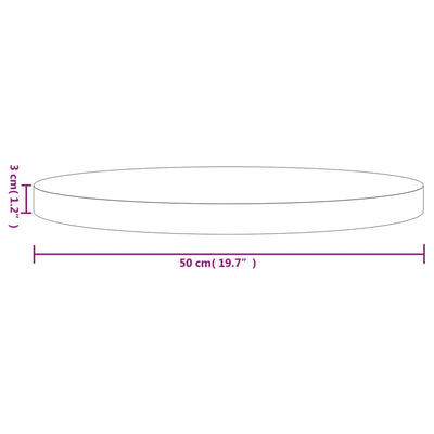 bordplade Ø50x3 cm rund massivt fyrretræ