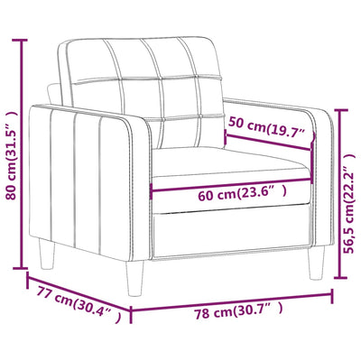 lænestol 60 cm stof cremefarvet