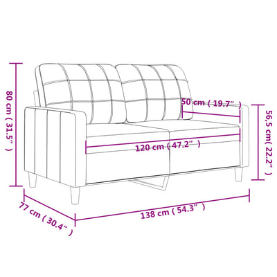 2-personers sofa 120 cm stof mørkegrå