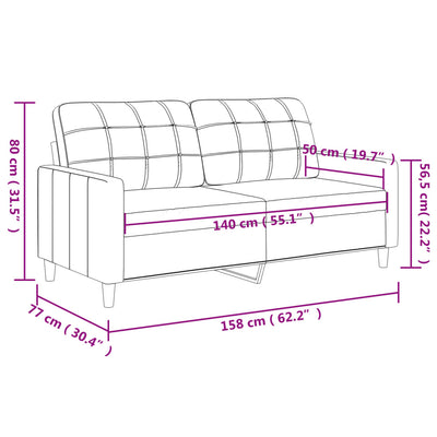 2-personers sofa 140 cm stof lysegrå