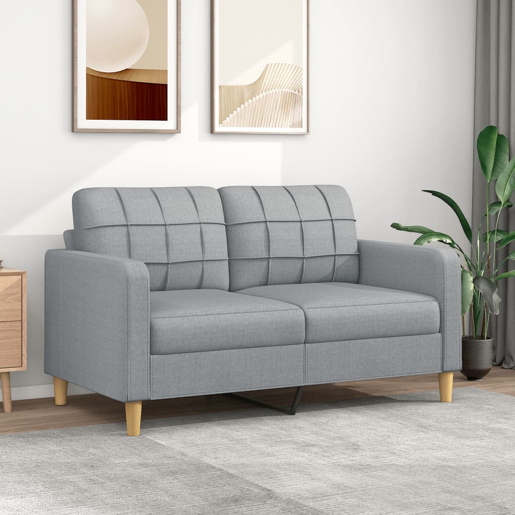 2-personers sofa 140 cm stof lysegrå