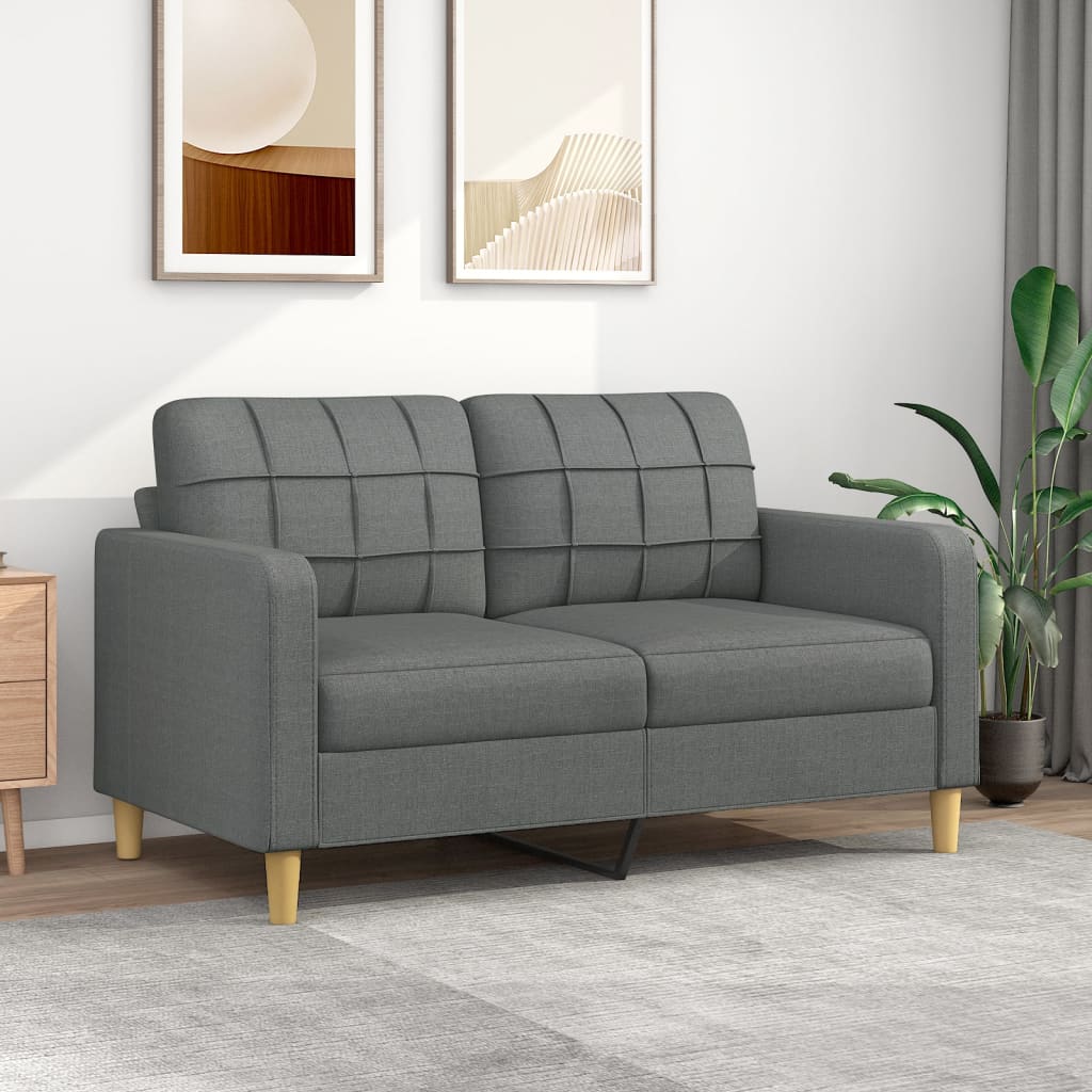 2-personers sofa 140 cm stof mørkegrå