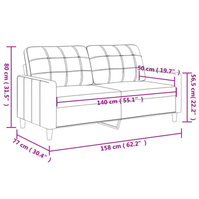 2-personers sofa 140 cm stof cremefarvet