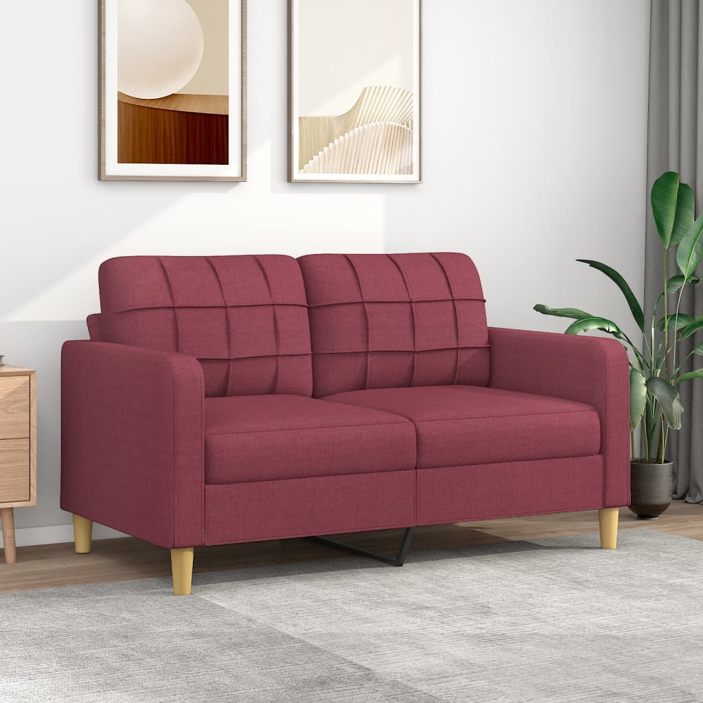 2-personers sofa 140 cm stof vinrød