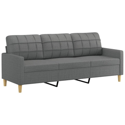 3-personers sofa 180 cm stof mørkegrå