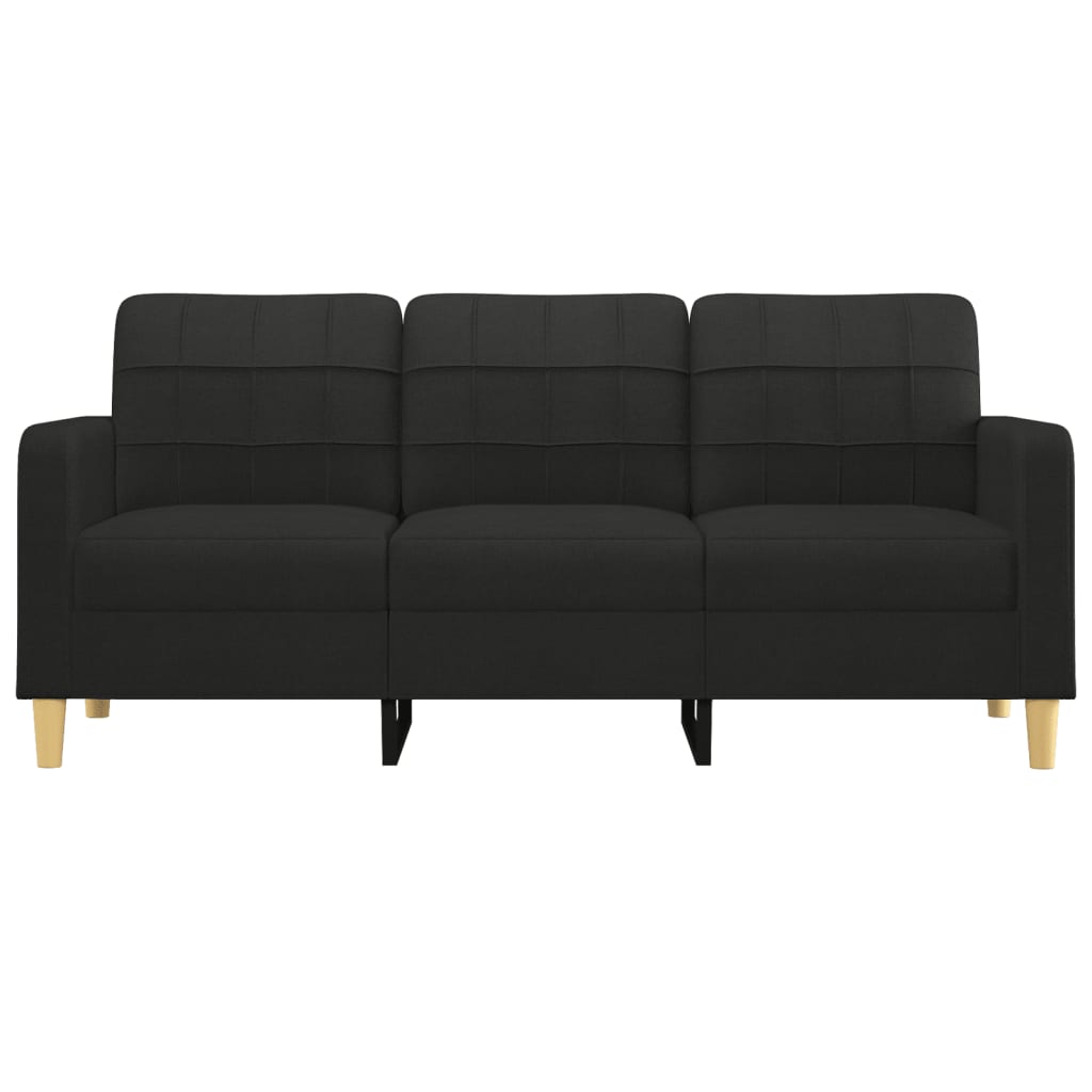 3-personers sofa 180 cm stof sort