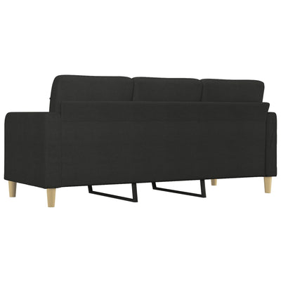 3-personers sofa 180 cm stof sort