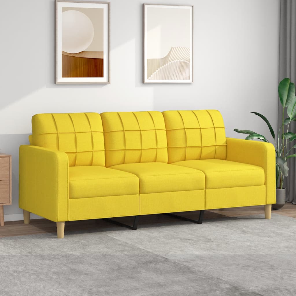 3-personers sofa 180 cm stof lysegul