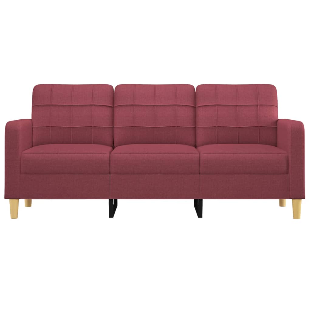 3-personers sofa 180 cm stof vinrød