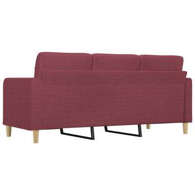 3-personers sofa 180 cm stof vinrød