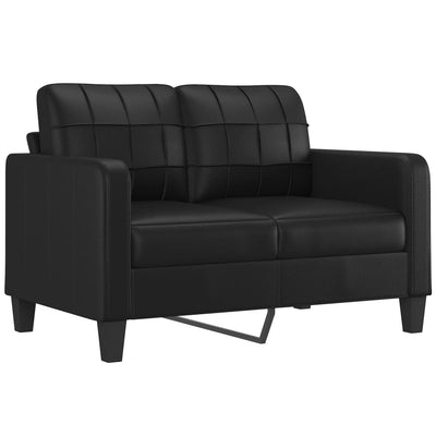 2-personers sofa 120 cm kunstlæder sort