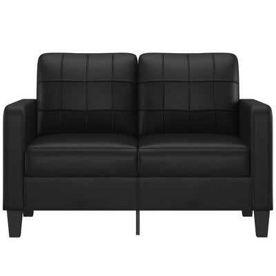 2-personers sofa 120 cm kunstlæder sort