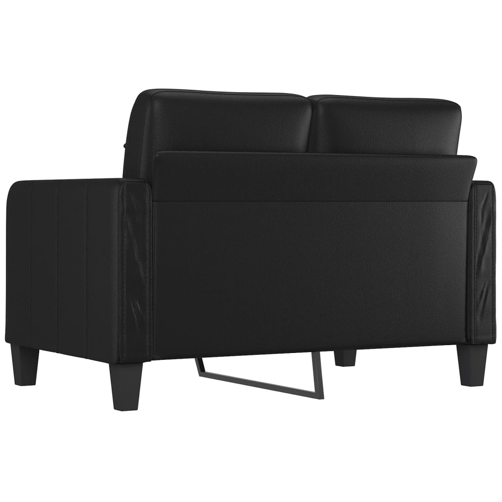 2-personers sofa 120 cm kunstlæder sort