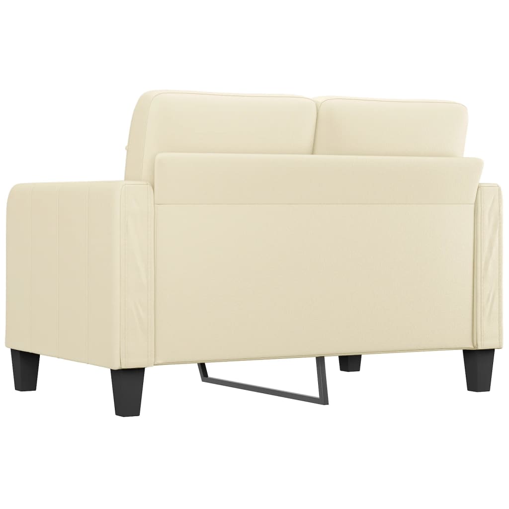 2-personers sofa 120 cm kunstlæder cremefarvet