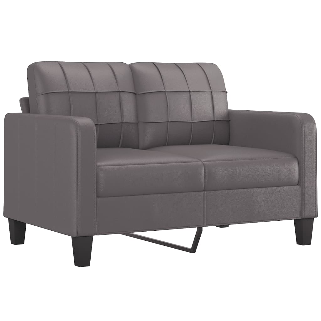 2-personers sofa 120 cm kunstlæder grå