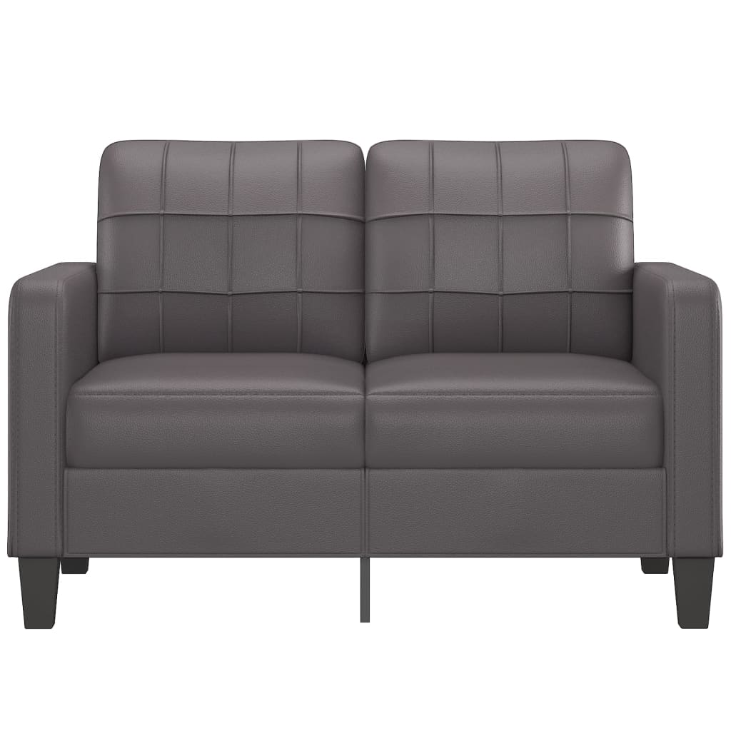 2-personers sofa 120 cm kunstlæder grå