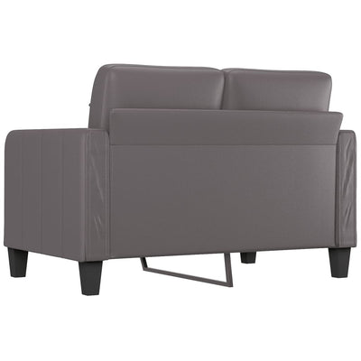 2-personers sofa 120 cm kunstlæder grå