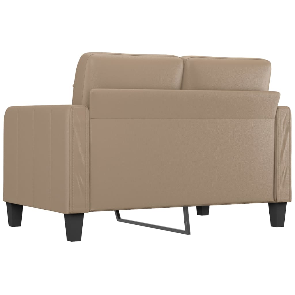 2-personers sofa 120 cm kunstlæder cappuccino