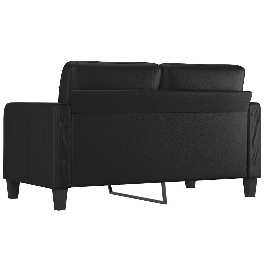 2-personers sofa 140 cm kunstlæder sort