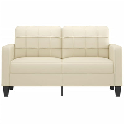 2-personers sofa 140 cm kunstlæder cremefarvet