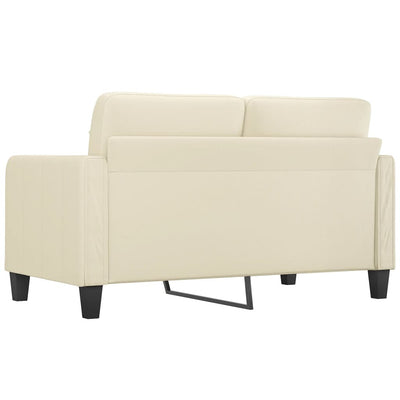 2-personers sofa 140 cm kunstlæder cremefarvet