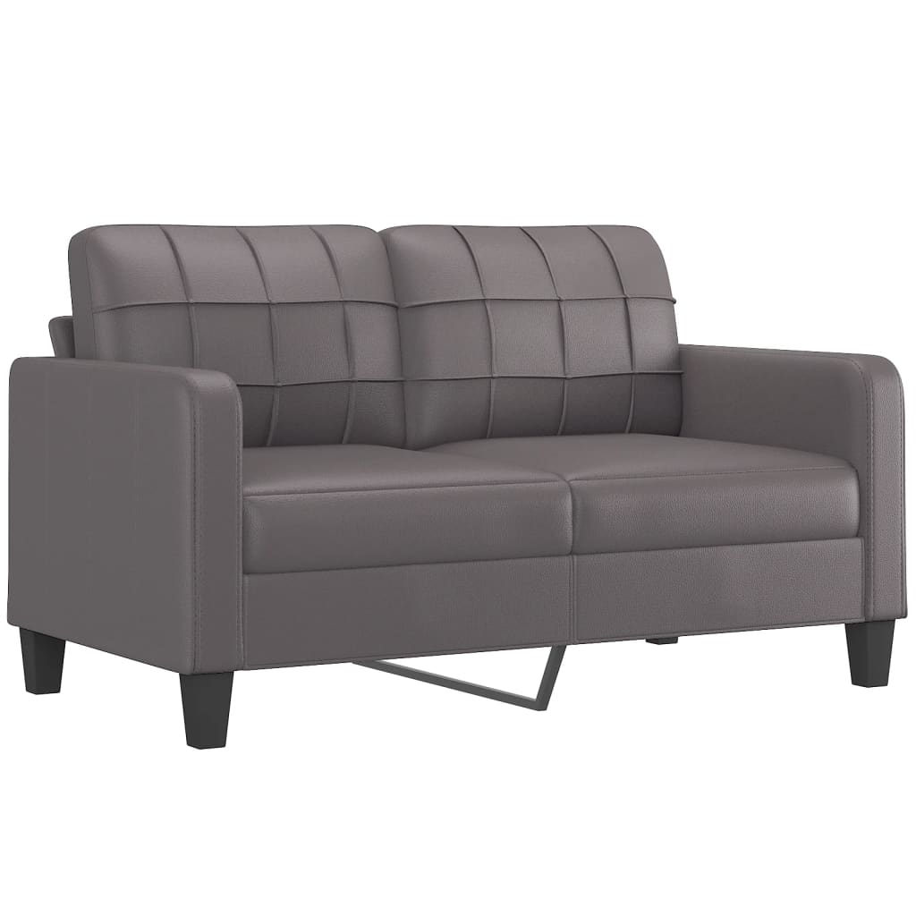 2-personers sofa 140 cm kunstlæder grå