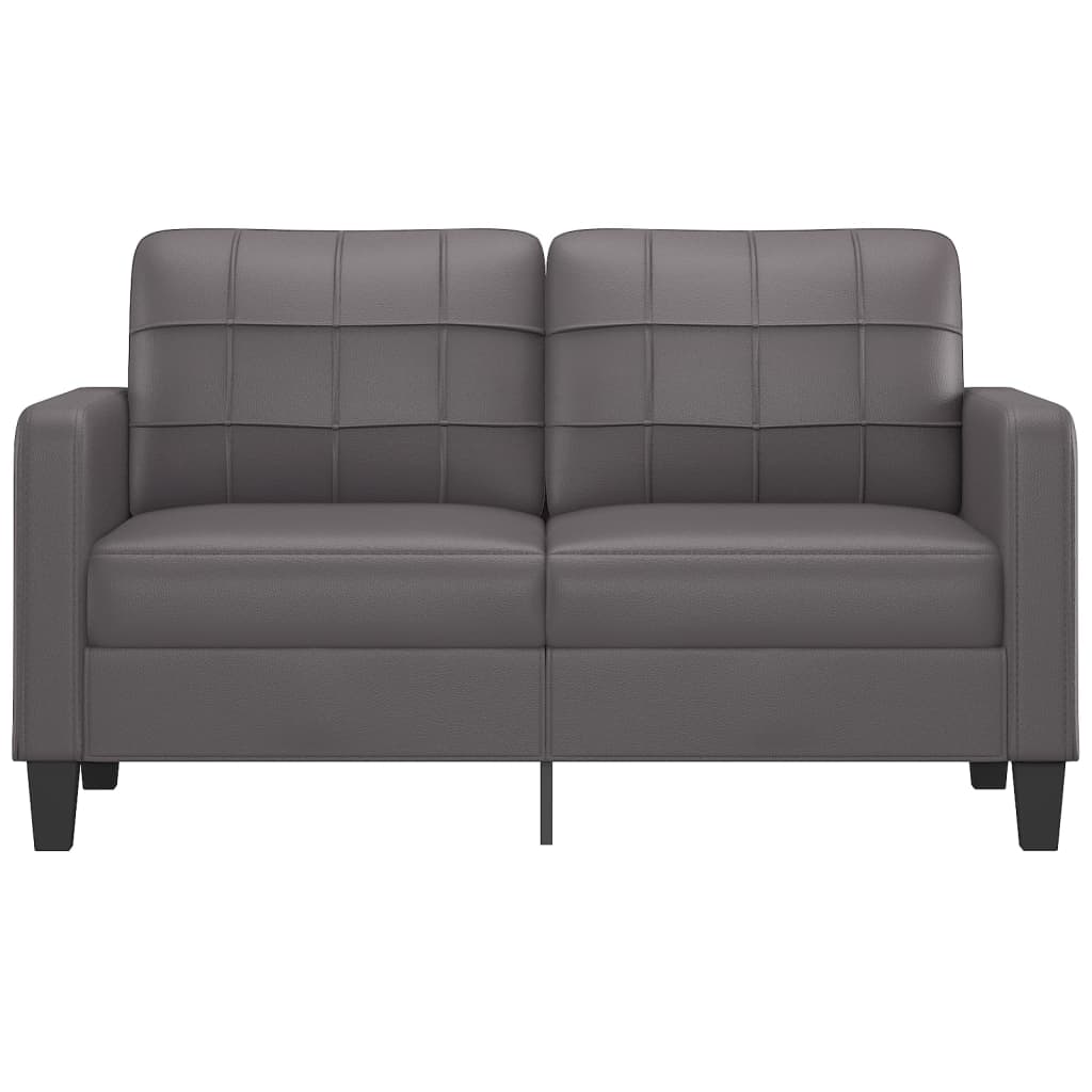 2-personers sofa 140 cm kunstlæder grå