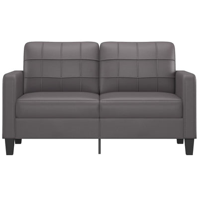 2-personers sofa 140 cm kunstlæder grå