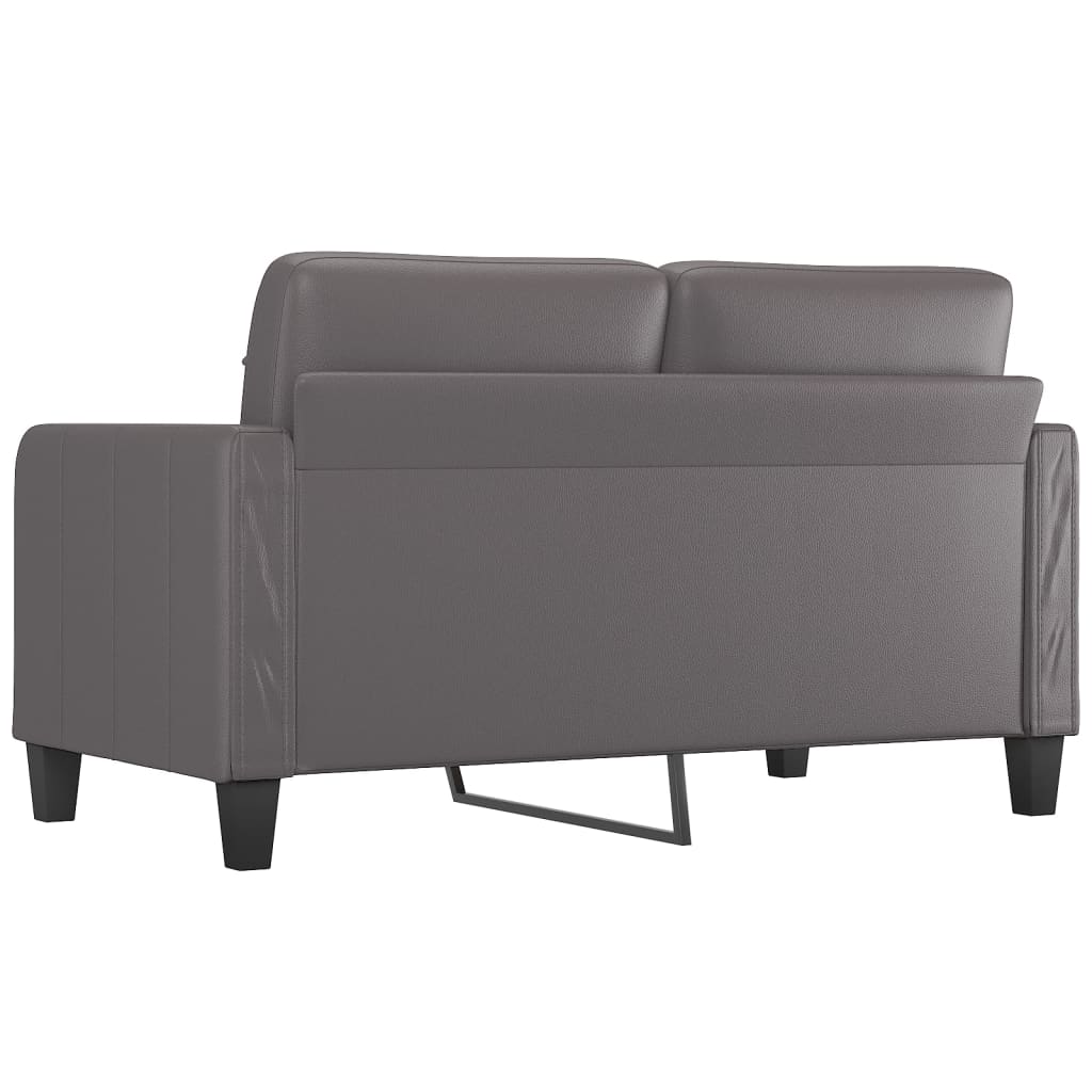 2-personers sofa 140 cm kunstlæder grå