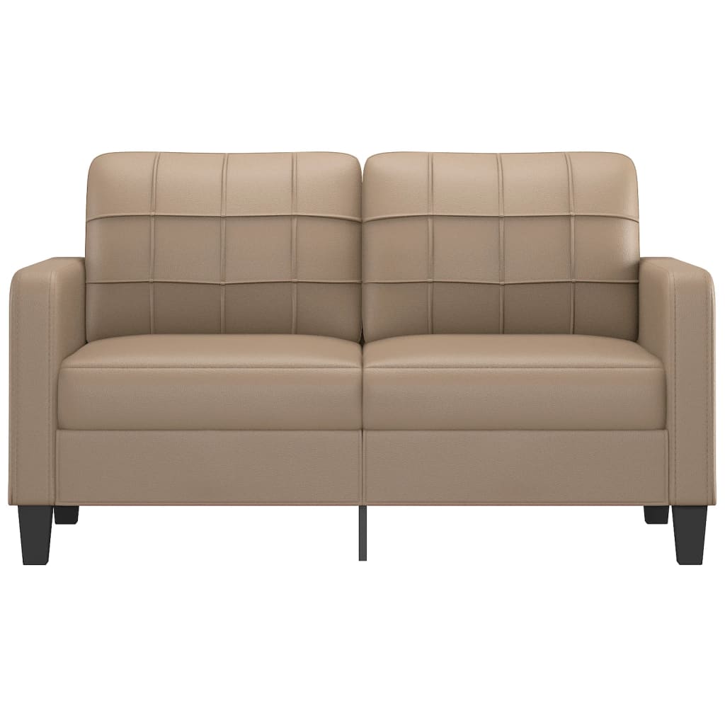 2-personers sofa 140 cm kunstlæder cappuccino