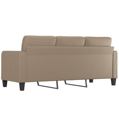 3-personers sofa 180 cm kunstlæder cappuccino