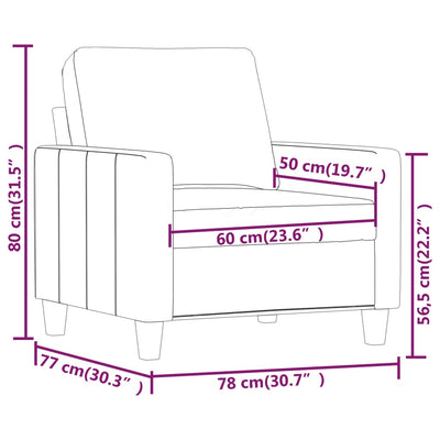 lænestol 60 cm kunstlæder sort