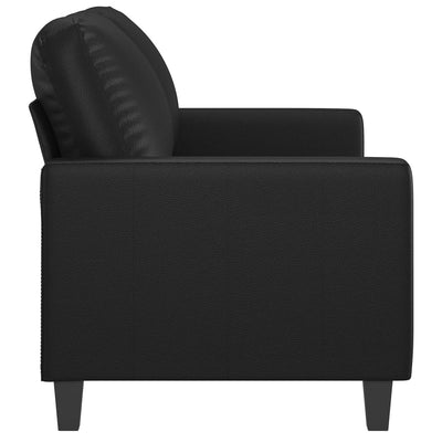 2-personers sofa 120 cm kunstlæder sort