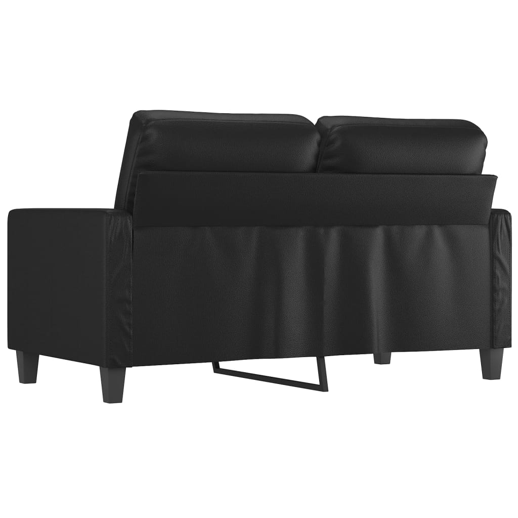 2-personers sofa 120 cm kunstlæder sort