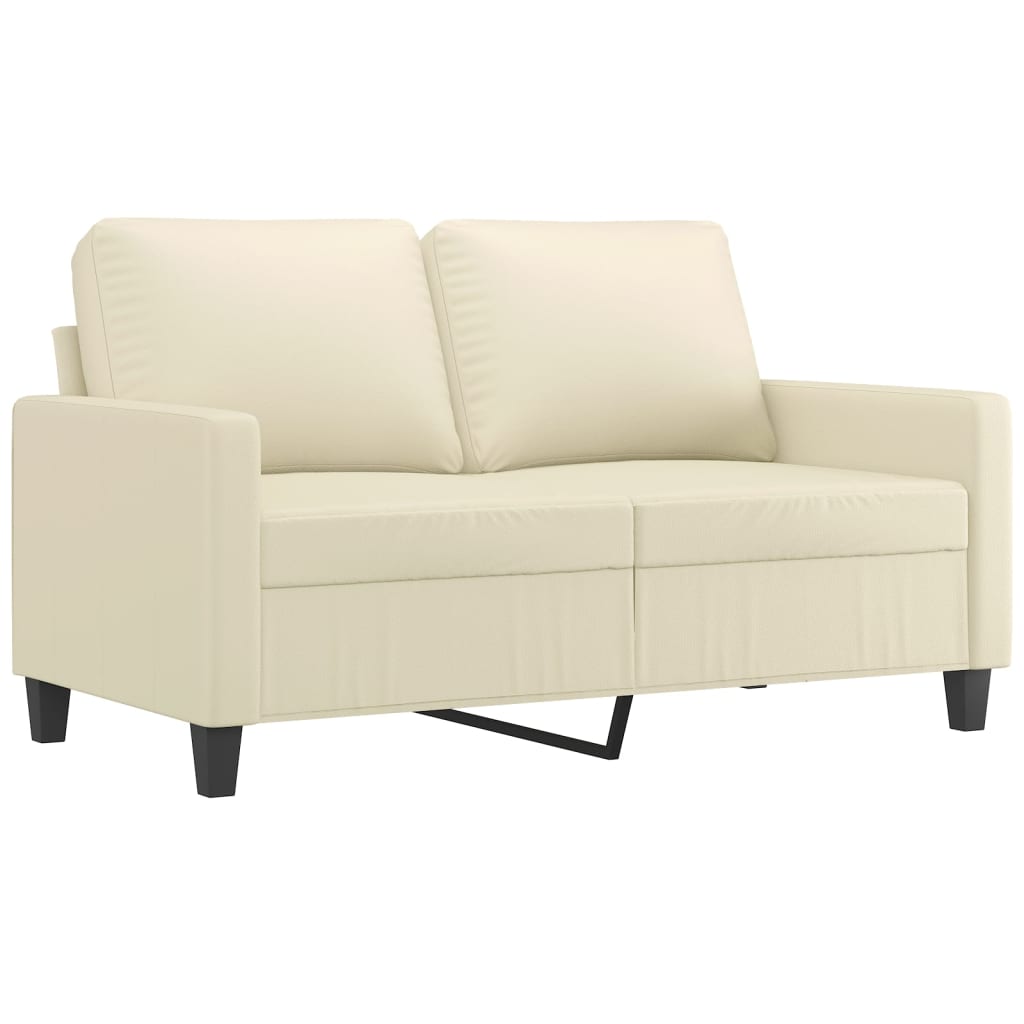 2-personers sofa 120 cm kunstlæder cremefarvet