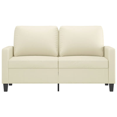 2-personers sofa 120 cm kunstlæder cremefarvet