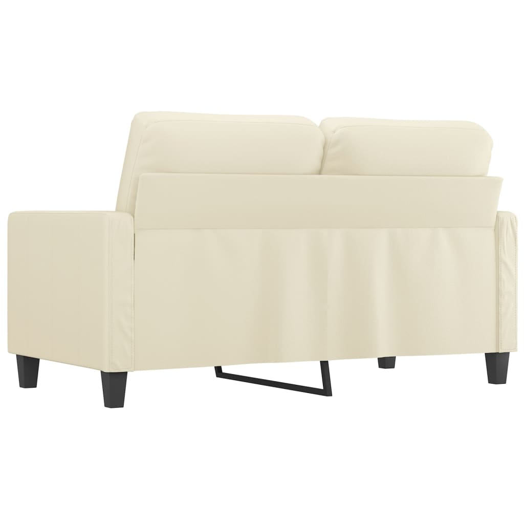 2-personers sofa 120 cm kunstlæder cremefarvet