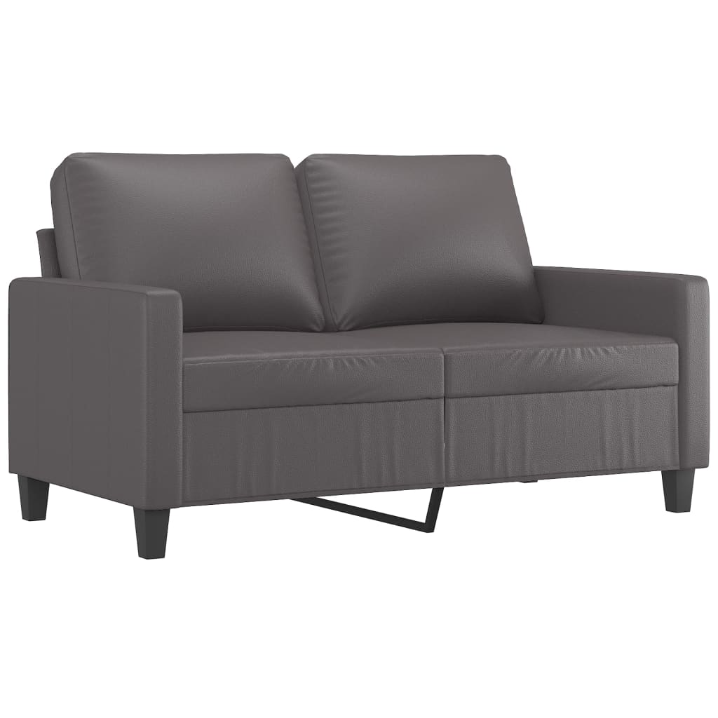 2-personers sofa 120 cm kunstlæder grå