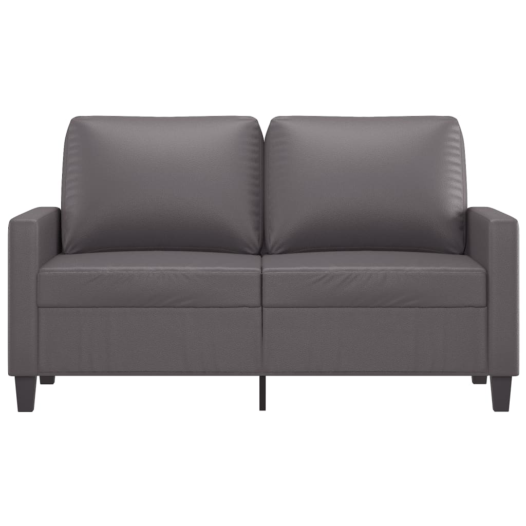 2-personers sofa 120 cm kunstlæder grå