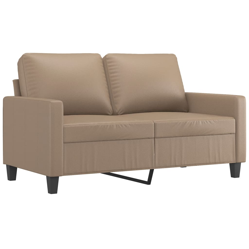 2-personers sofa 120 cm kunstlæder cappuccino