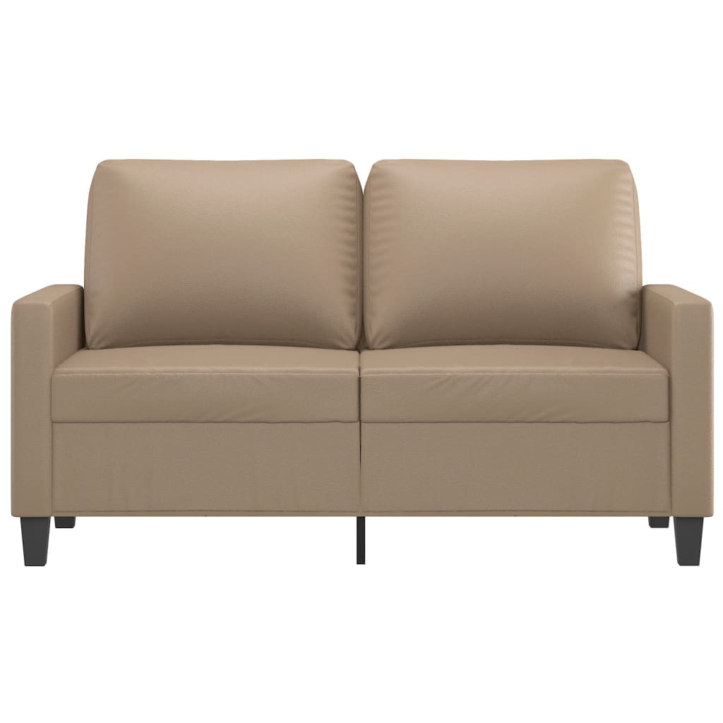 2-personers sofa 120 cm kunstlæder cappuccino